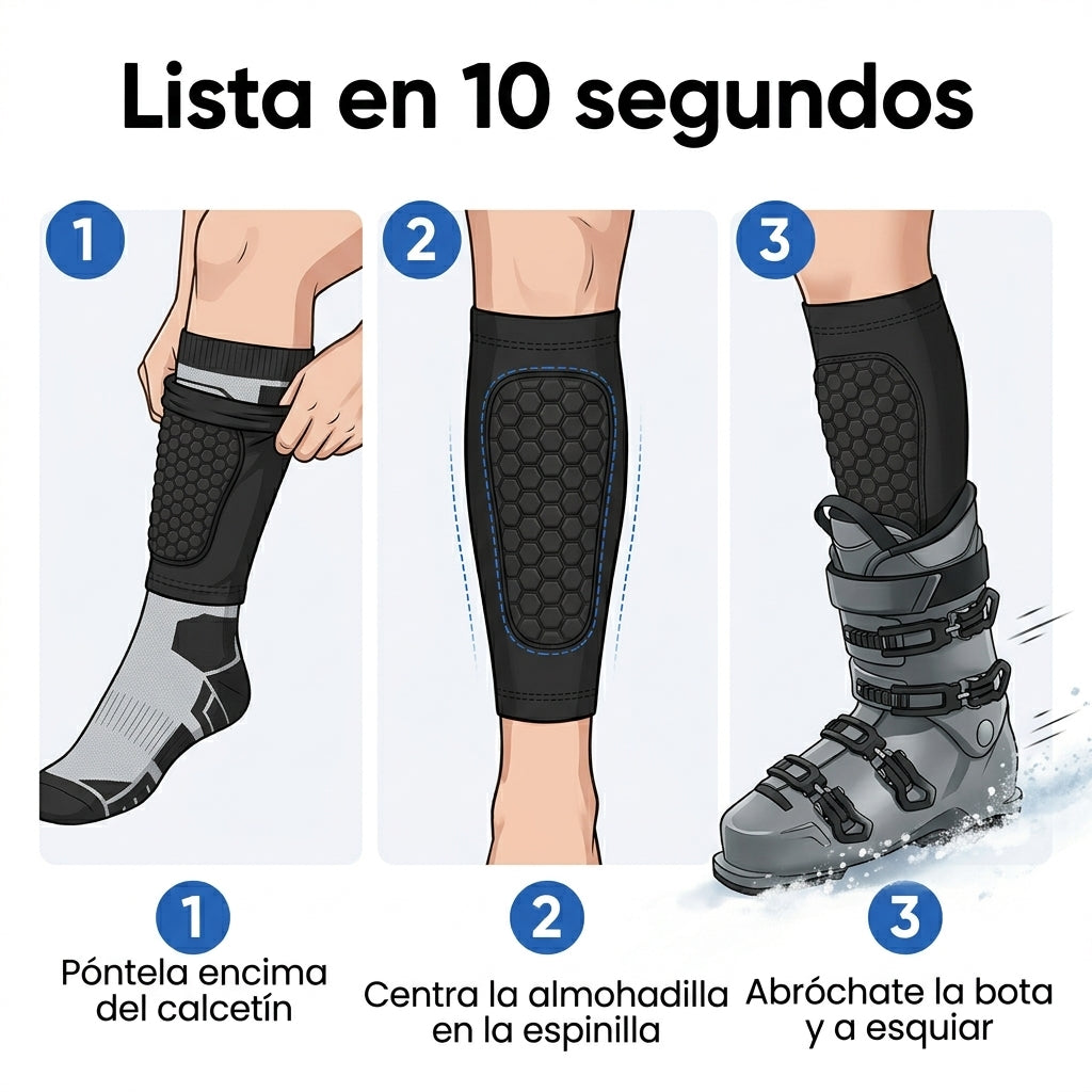 Cómo ponerse la espinillera PistaGuard en 3 pasos